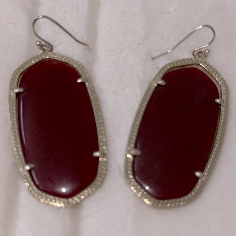Kendra Scott Danielle Deep Red Statement Drop Ear… - image 3
